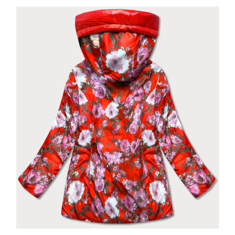 Červená oboustranná dámská květovaná bunda (PC-6105-16) MINORITY