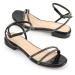 Capone Outfitters Capone Women's Oval Toe, Double Bands with Stones on the Front and Short Heels