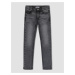Tmavě šedé klučičí slim fit džíny s vyšisovaným efektem name it Theo