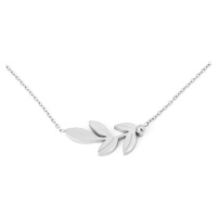 Vuch Elegantní ocelový náhrdelník Silver Big Leaf