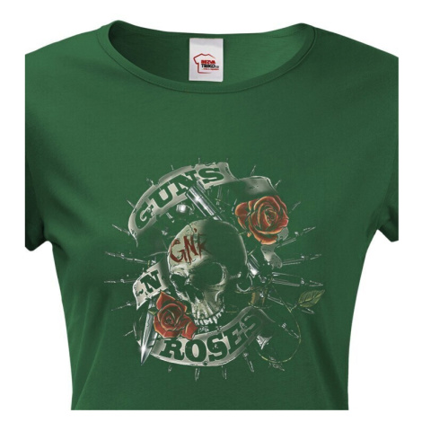 Dámské tričko s potiskem rockové kapely Guns N' Roses - parádní tričko s kvalitním potiskem BezvaTriko