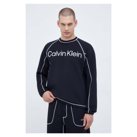 Tréninková mikina Calvin Klein Performance černá barva, s potiskem