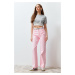 Trendyol Pink High Waist Wide Leg Jeans