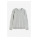 H & M - Jemně pletený bavlněný svetr - šedá