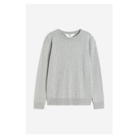 H & M - Jemně pletený bavlněný svetr - šedá H&M