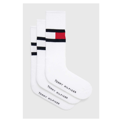 Ponožky Tommy Hilfiger 3-pack pánské, bílá barva