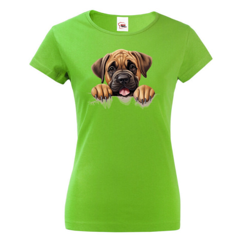 Dámské tričko s potiskem Mastiff - vtipné tričko BezvaTriko