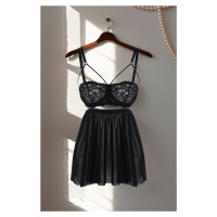 Trendyol Black Lace Skirt Removable Rope Hanging Knitting Babydoll