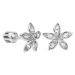 Brilio Silver Květinové náušnice s krystaly 436 001 00438 04