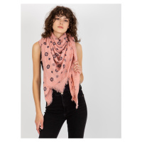 Dámský šátek s potiskem - pudrově růžový