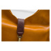 Dámská kožená kabelka přes rameno s přední karabinou žluto - hnědá