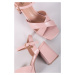 Světle růžové sandály na hrubém podpatku 142356