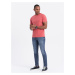 Ombre BASIC men's classic cotton T-shirt - coral