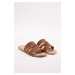 Trendyol Tan Riveted Brown Banded Women's Slippers