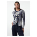 Trendyol Navy Blue Striped Knitted Sweater