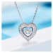 GRACE Silver Jewellery Stříbrný náhrdelník Swarovski Elements Simonita - srdce NH1161-YP1049 Stř
