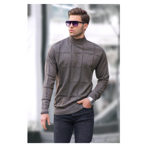 Madmext Brown Turtleneck Knitwear Sweater 5784