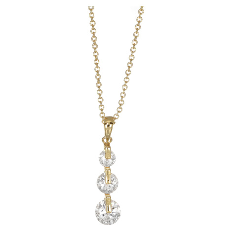 CRYSTalp Elegantní pozlacený náhrdelník s krystaly Mood 32242.G