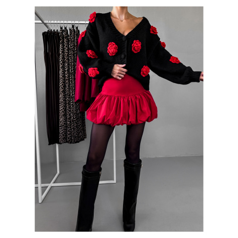 Červená balónová krátká sukně IZOLDA