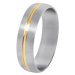 Troli Ocelový prsten se zlatým proužkem 63 mm