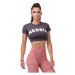 Dámský crop top s krátkým rukávem Nebbia Sporty Hero 584 Marron