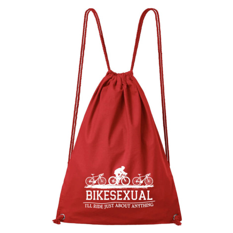 DOBRÝ TRIKO Bavlněný batoh s potiskem Bikesexual Barva: Červená