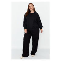 Trendyol Curve Black Wide-Cut Thin, Knitted Sweatpants