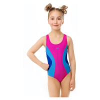 Dívčí jednodílné plavky Bibione růžovo-modré
