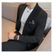 Jednobarevný hladký oblek luxusní sako + kalhoty