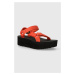 Sandály Teva Flatform Universal dámské, oranžová barva, na platformě, 1008844