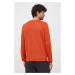 Vlněný svetr BOSS pánský, oranžová barva, lehký, 50468239