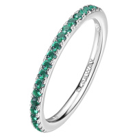 Brosway Třpytivý stříbrný prsten Fancy Life Green FLG65 50 mm