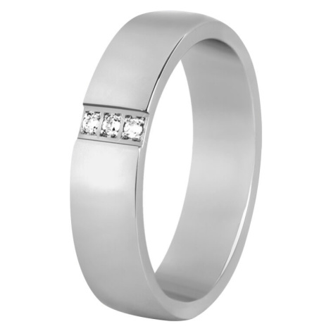 Beneto Dámský prsten z oceli s krystaly SPD01