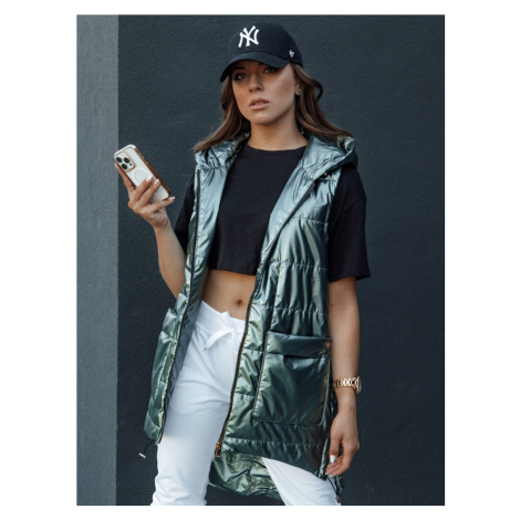 Kamizelka damska pikowana JESS zielona Dstreet