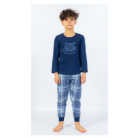Dětské pyžamo dlouhé Vienetta Secret Sova | tmavě modrá