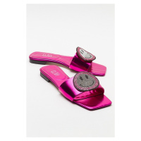 LuviShoes YAVN Women's Fuchsia Stone Slippers