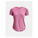 Růžové dámské sportovní tričko Under Armour Streaker Snow Cloud