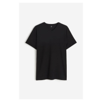 H & M - Tričko's výstřihem do V Slim Fit - černá