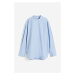 H & M - Oversized košile's korejským límečkem - modrá