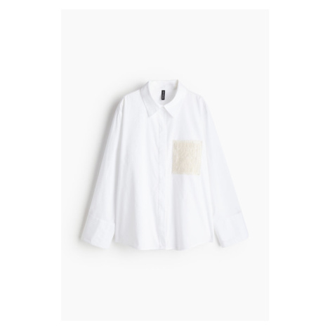 H & M - Popelínová košile's odhalenými zády - bílá H&M