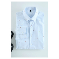 Trendyol Light Blue Slim Fit Patterned Men's Classic Smart Shirt