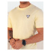 Dstreet Trendy světle žluté tričko s ozdobným prvkem