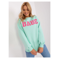 MINTOVÁ OVERSIZE MIKINA BABE --MINT