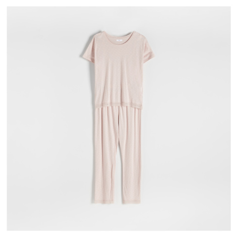 Reserved - Dvoudílná pyžamová souprava - Růžová