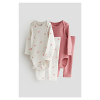 H & M - Čtyřdílná souprava z bavlněného žerzeje - růžová