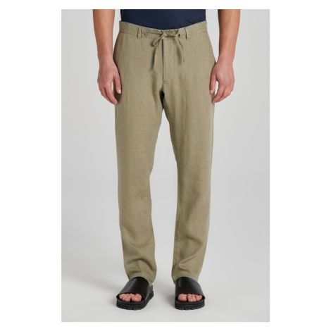 KALHOTY GANT RELAXED LINEN DS PANTS hnědá