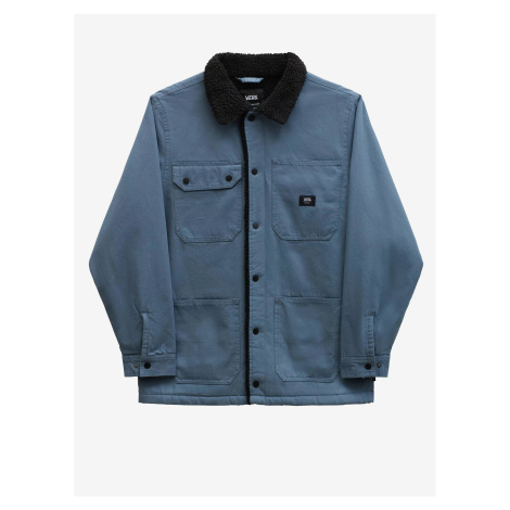 Modrá pánská džínová košilová bunda s umělým kožíškem VANS Sherpa - Pánské