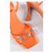 Oranžové sandály na tenkém podpatku 1-28030