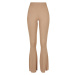 Ladies Rib Knit Bootcut Leggings - unionbeige