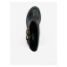 Černé dámské vzorované kotníkové kožené boty s ozdobnými pásky Guess